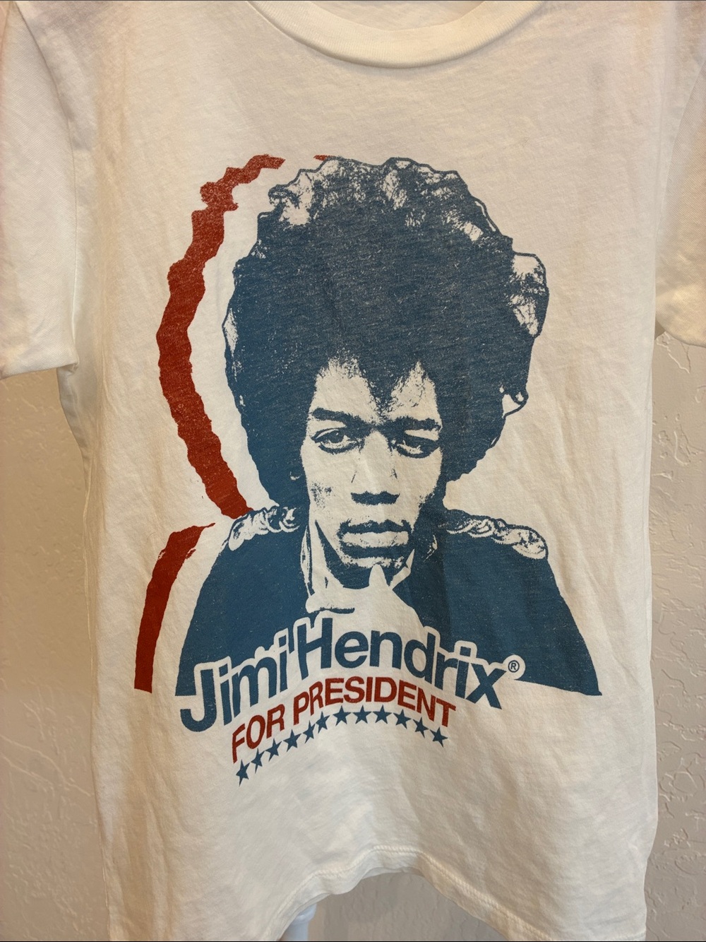 Rowdy Sprout White Jimi Hendrix Graphic Tee with Blue and Red Print - Picture 4 of 7